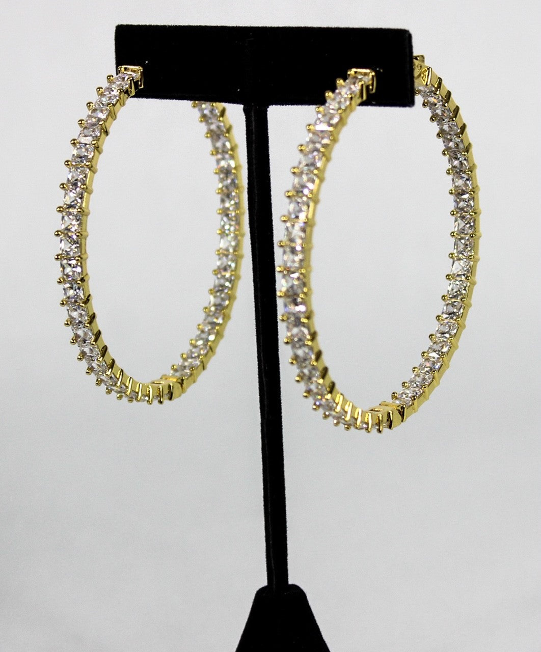 Luxx Square Diamond Hoop Earrings