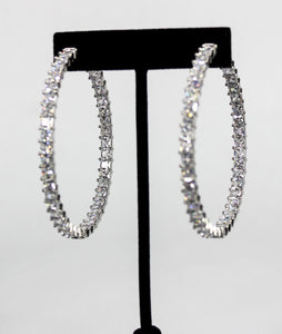 Luxx Square Diamond Hoop Earrings